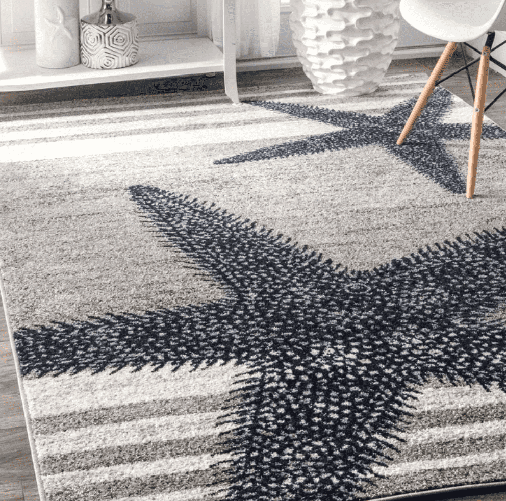 gray starfish rug